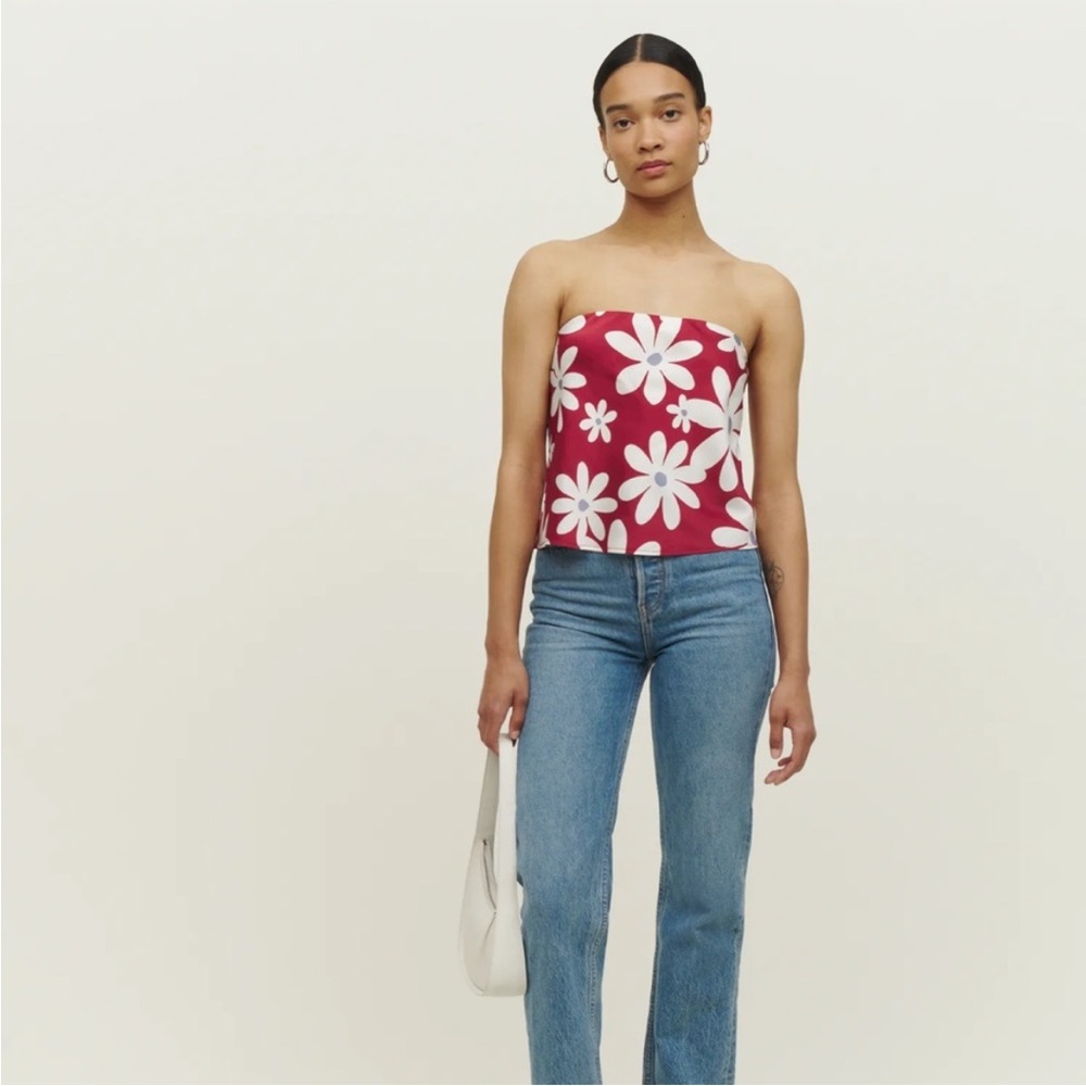 Reformation Spritz Silk Top in Ashbury - Picture 2 of 5
